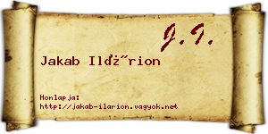 Jakab Ilárion névjegykártya